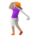 🏌🏽‍♀️ woman golfing: medium skin tone display on Samsung